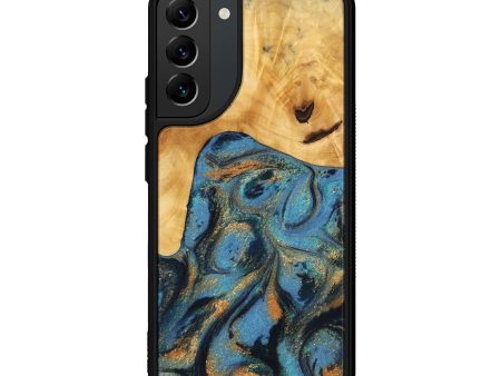 Galaxy S22 Plus Wood Phone Case - Paul (Teal & Gold, 744911) Online Hot Sale