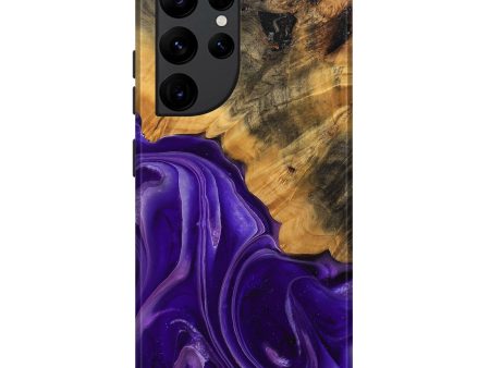 Galaxy S22 Ultra Wood Live Edge Phone Case - Emilda (Purple, 744094) For Cheap