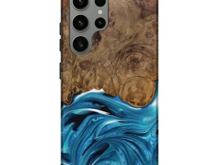 Galaxy S23 Ultra Wood Live Edge Phone Case - Donia (Blue, 744776) Cheap