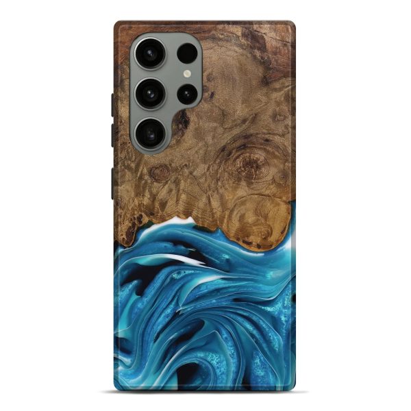 Galaxy S23 Ultra Wood Live Edge Phone Case - Donia (Blue, 744776) Cheap