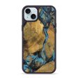 iPhone 15 Plus Wood Phone Case - Bharat (Teal & Gold, 744910) For Cheap