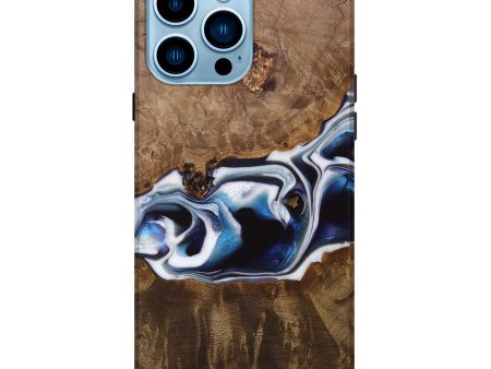 iPhone 14 Pro Max Wood Live Edge Phone Case - Jorie (Blue, 744797) Online now