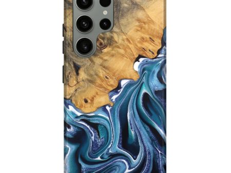 Galaxy S23 Ultra Wood Live Edge Phone Case - Kinley (Blue, 744377) Cheap