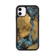 iPhone 11 Wood Phone Case - Bharat (Teal & Gold, 744910) Fashion