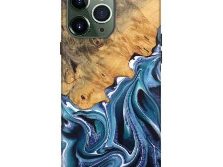 iPhone 13 Pro Max Wood Live Edge Phone Case - Kinley (Blue, 744377) For Cheap