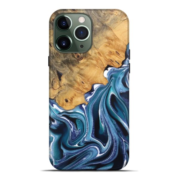 iPhone 13 Pro Max Wood Live Edge Phone Case - Kinley (Blue, 744377) For Cheap