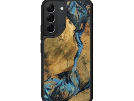 Galaxy S22 Wood Phone Case - Bharat (Teal & Gold, 744910) Online Hot Sale