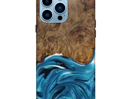 iPhone 14 Pro Max Wood Live Edge Phone Case - Donia (Blue, 744776) Online Sale