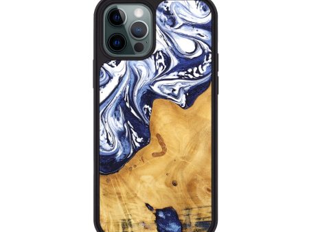 iPhone 12 Pro Wood Phone Case - Erda (Blue, 744842) Supply