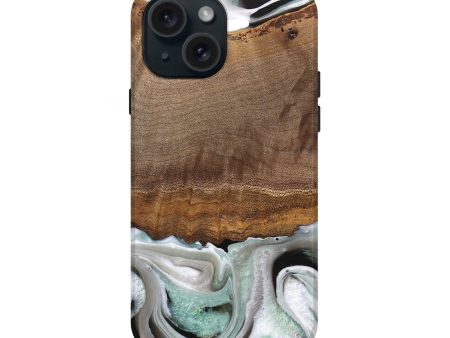 iPhone 15 Wood Live Edge Phone Case - Gwyn (Black & White, 744801) on Sale