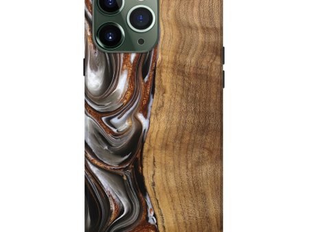 iPhone 13 Pro Max Wood Live Edge Phone Case - Clint (Black & White, 744796) For Sale