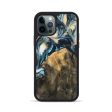 iPhone 12 Pro Wood Phone Case - Charo (Teal & Gold, 744713) Fashion