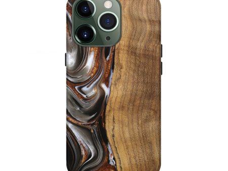 iPhone 13 Pro Wood Live Edge Phone Case - Clint (Black & White, 744796) Fashion