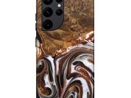 Galaxy S22 Ultra Wood Live Edge Phone Case - Anneke (Black & White, 744789) Sale