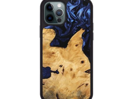 iPhone 12 Pro Wood Phone Case - Tsugio (Blue, 744648) Discount