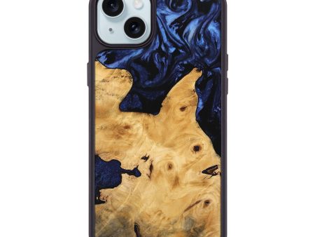 iPhone 15 Plus Wood Phone Case - Tsugio (Blue, 744648) on Sale