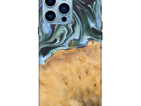 iPhone 14 Pro Max Wood Live Edge Phone Case - Charis (Green, 744376) Hot on Sale