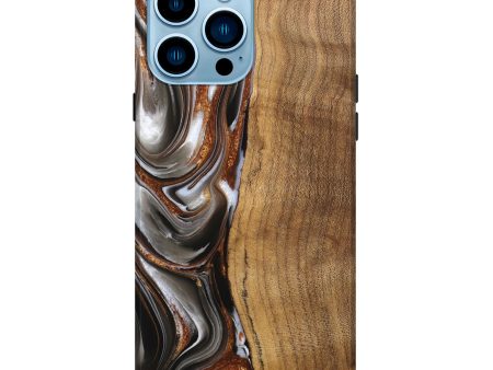 iPhone 14 Pro Max Wood Live Edge Phone Case - Clint (Black & White, 744796) Discount