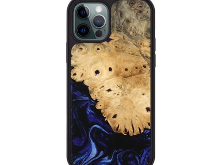 iPhone 12 Pro Wood Phone Case - Evelyne (Blue, 744598) Supply