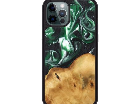 iPhone 12 Pro Wood Phone Case - Toshio (Green, 744733) Online Sale