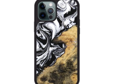 iPhone 12 Pro Wood Phone Case - Abbe (Black & White, 744829) Fashion