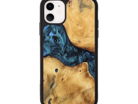 iPhone 11 Wood Phone Case - Trev (Blue, 744674) Discount