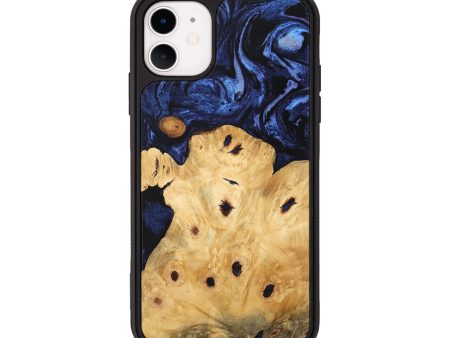 iPhone 11 Wood Phone Case - Ginelle (Blue, 744634) Fashion