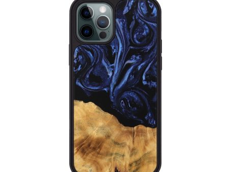 iPhone 12 Pro Wood Phone Case - Samual (Blue, 744559) Supply