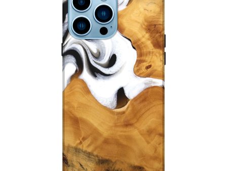 iPhone 14 Pro Max Wood Live Edge Phone Case - Janyce (Black & White, 744775) Discount