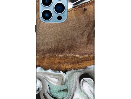 iPhone 14 Pro Max Wood Live Edge Phone Case - Gwyn (Black & White, 744801) For Cheap