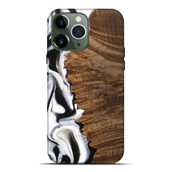 iPhone 13 Pro Max Wood Live Edge Phone Case - Theo (Black & White, 744783) Discount