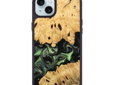 iPhone 15 Plus Wood Phone Case - Androma (Green, 744847) For Sale