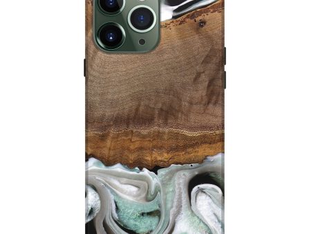 iPhone 13 Pro Max Wood Live Edge Phone Case - Gwyn (Black & White, 744801) For Sale