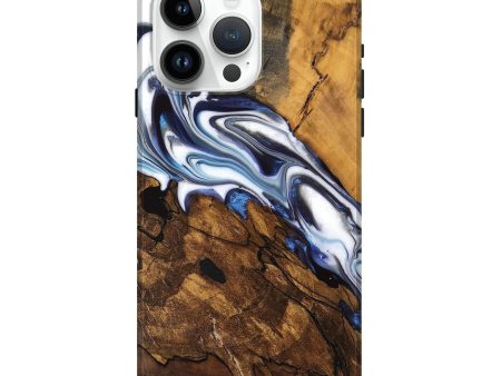 iPhone 15 Pro Max Wood Live Edge Phone Case - Moira (Blue, 744795) Supply