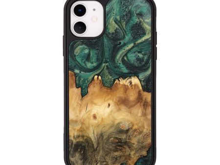 iPhone 11 Wood Phone Case - Kacie (Green, 744527) Fashion