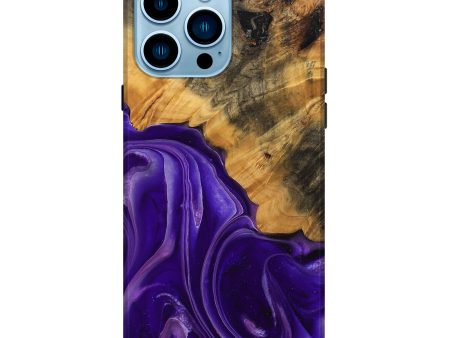 iPhone 14 Pro Max Wood Live Edge Phone Case - Emilda (Purple, 744094) For Discount