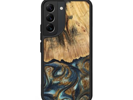 Galaxy S22 Wood Phone Case - Berger (Teal & Gold, 744646) For Cheap