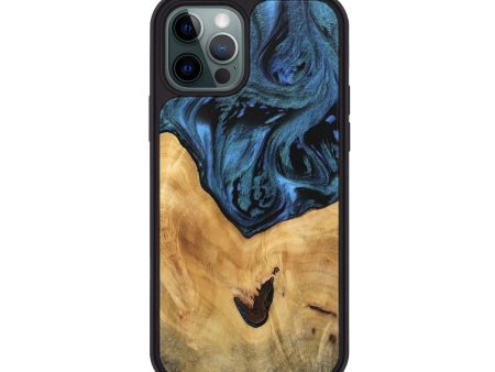 iPhone 12 Pro Wood Phone Case - Shanie (Blue, 744665) Fashion