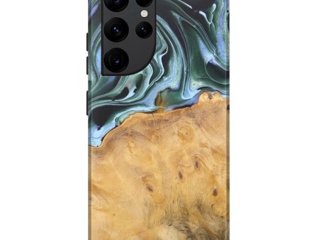 Galaxy S22 Ultra Wood Live Edge Phone Case - Charis (Green, 744376) For Discount