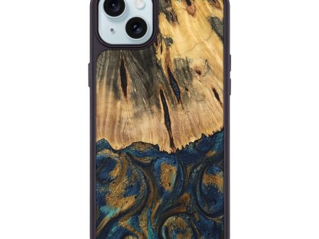 iPhone 15 Plus Wood Phone Case - Trinity (Teal & Gold, 744468) Sale