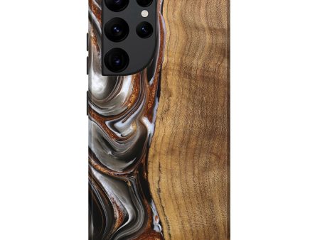 Galaxy S22 Ultra Wood Live Edge Phone Case - Clint (Black & White, 744796) Fashion