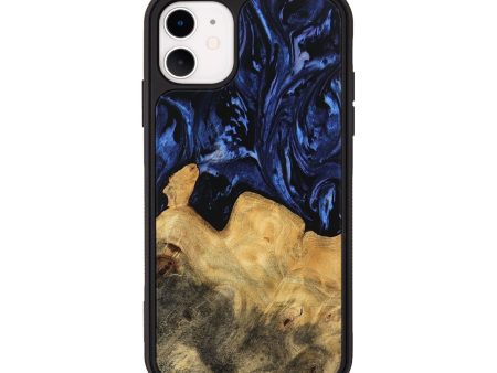 iPhone 11 Wood Phone Case - Loan (Blue, 744608) Sale