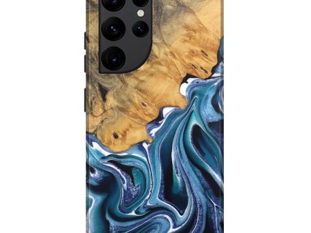 Galaxy S22 Ultra Wood Live Edge Phone Case - Kinley (Blue, 744377) Online