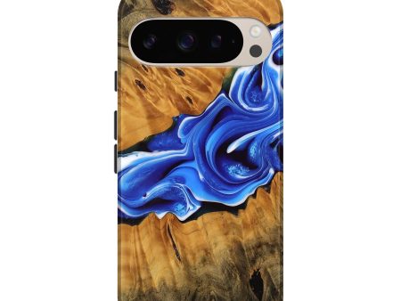 Pixel 9 Pro Wood Live Edge Phone Case - Devina (Blue, 744799) Supply