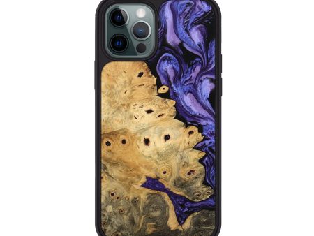 iPhone 12 Pro Wood Phone Case - Sanaa (Purple, 744938) For Sale