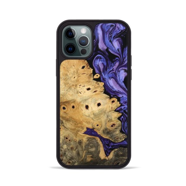 iPhone 12 Pro Wood Phone Case - Sanaa (Purple, 744938) For Sale