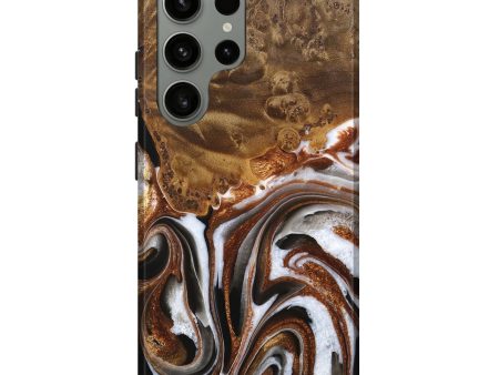 Galaxy S23 Ultra Wood Live Edge Phone Case - Anneke (Black & White, 744789) Discount