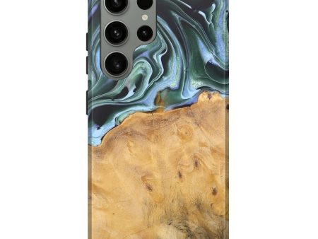 Galaxy S23 Ultra Wood Live Edge Phone Case - Charis (Green, 744376) on Sale