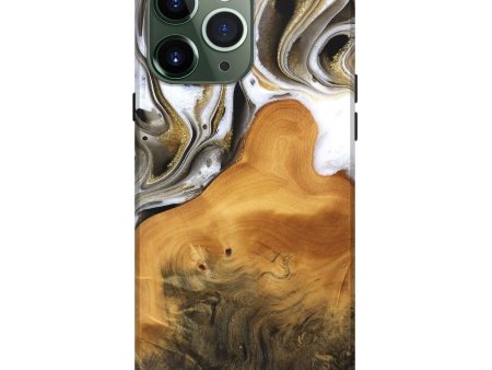 iPhone 13 Pro Max Wood Live Edge Phone Case - Sudie (Black & White, 744756) For Discount