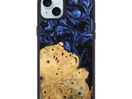 iPhone 15 Plus Wood Phone Case - Thea (Blue, 744614) For Sale